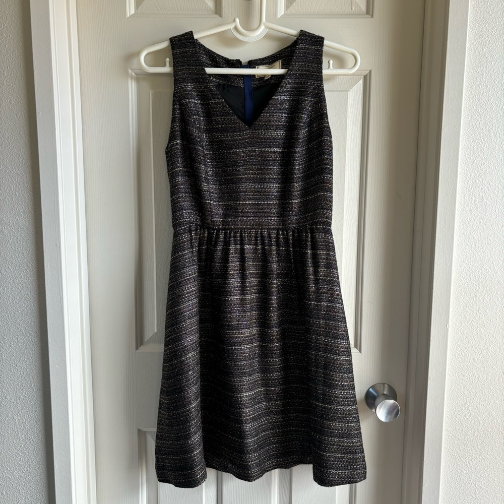 ANTHROPOLOGIE MOULINETTE SOEURS Black
Tweed A-Line Short Dress Women's 4